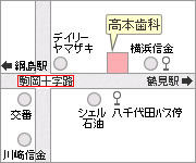 横浜市鶴見区高本歯科医院MAP